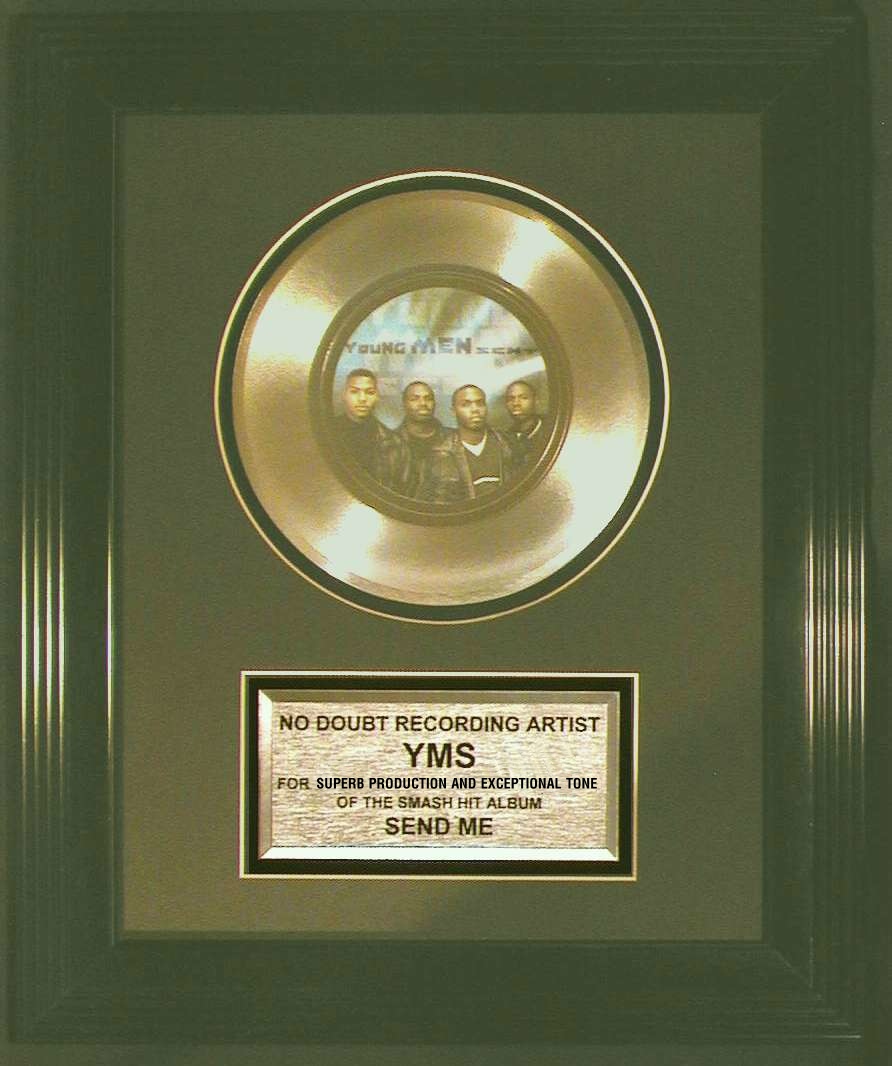 7 inch gold record, large black frame