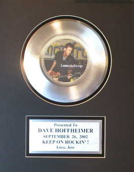 7 inch platinum record, matted, no frame